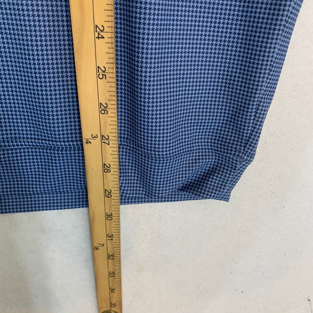 Peter Millar Perth Performance Sweater Men XL Blue Houndstooth 1/4 Zip Pullover - Picture 11 of 11